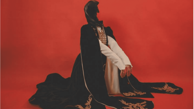 Artistic photography of a Chechen women wearing a traditional dress